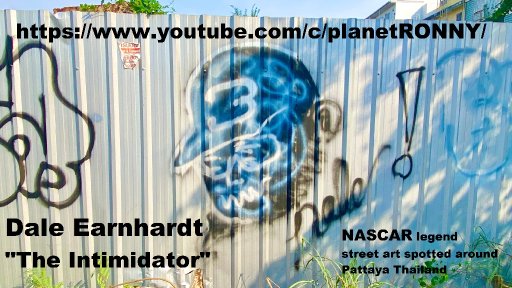 Dale Earnhardt street art graffiti in Thailand