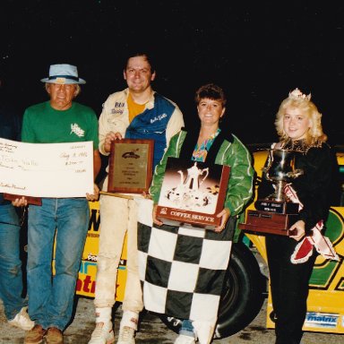 Feature Win (#108), John Nuckles Memorial 100 Lap, Columbus Motor Speedway, Aug 3, 1986