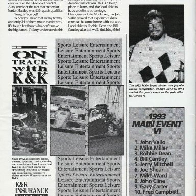 Short Track Racing Magazine Cover, Page 44, Jan 1994