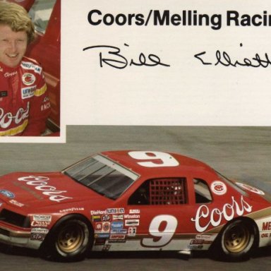 Bill Elliott/Harry Melling Ford Thunderbird (post card handout)