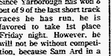 Bulington Times June 2, 1977  Cale In Friday race at Trico  