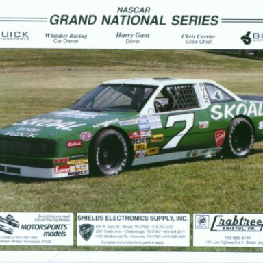 Harry Gant Whittaker Racing post card