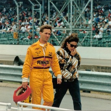John Andretti and his wife at Indy