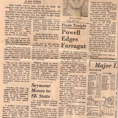 Paul Lewis Newspaper Clipping