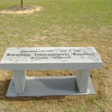 Riverside International Raceway Bench
