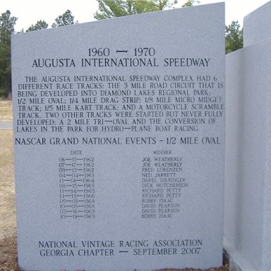 Augusta International Raceway Memorial Left Wing