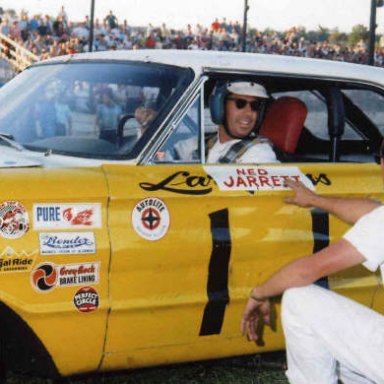 Ned Jarrett in Larry Hess's car 1964