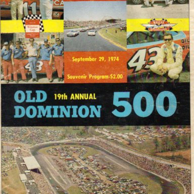 1974 Old Dominion 500 program