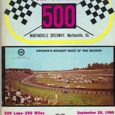 1966 Old Dominion 500 program