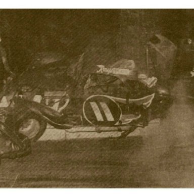 Ray hangs it on the wall at Southside Speedway
