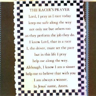 A RACERS PRAYER