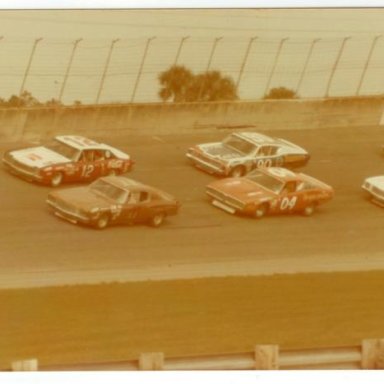 Permatex 300 Start - Jack Inram _11__ Bobby Allison _12__ Joe Millikan _04__ Bill Dennis _90_ and Larry Schild _7___ Ingram 