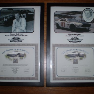 NASCAR HOF Certificates