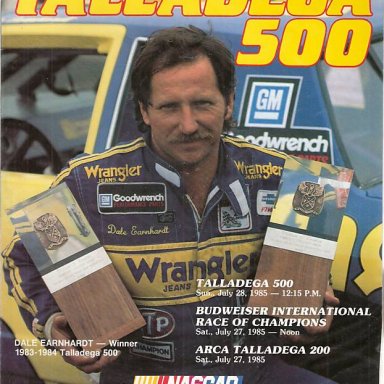 1985 Dale Earnhardt Program