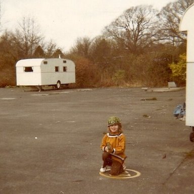 Me on holiday in the lakes. We would stay in the Grey's caravan. Jack Grey lap scorer for Spedeworth & his son John 546