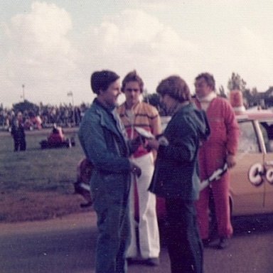 Superstox driver receiving trophey at Wisbech