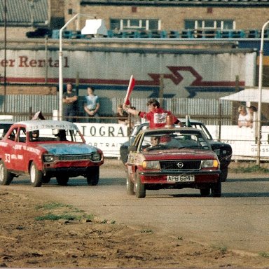 The old Cortina pace car has been replaced by an Opel.