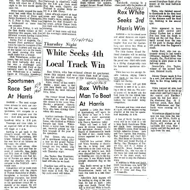 Rex White Dominates the News Articles  From Some Tracks 1965