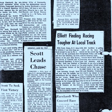 Billy Scott Joins In Racing Battles with Earnhardt, 1969