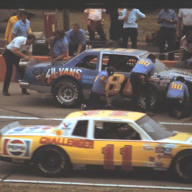 #11 Darrell Waltrip #80 Bob Seneker 1983 Gabriel 400 @ Michigan