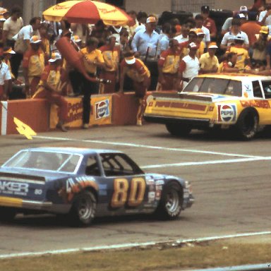 #89 Bob Seneker #11 Darrell Waltrip 1983 Gabriel 400 @ Michigan