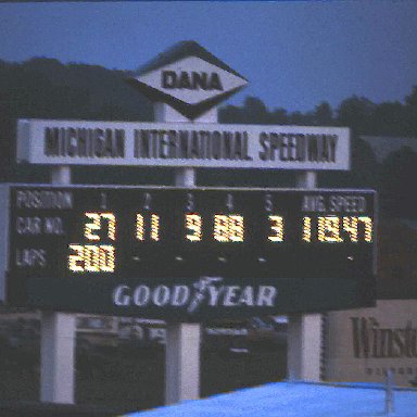 Final Standings 1982 Gabriel 400 @ Michigan