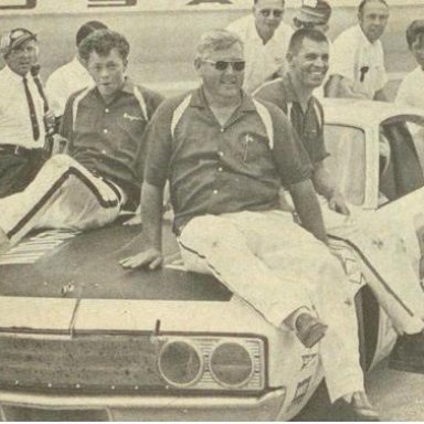 Junior Johnson and crew ride to victory lane with Lee Roy Yarbrough