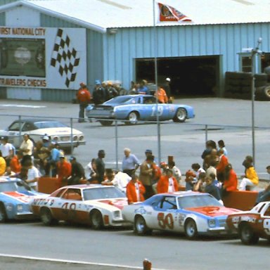 #95 Gary Myers #50 Darrell Bryant #48 James Hylton #54 Lennie Pond #79 Frank Warren #19 Henley Grey #64 Tom Gale 1976 Cam 2 Motor Oil 400 @ Michigan