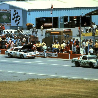 #88 Darrell Waltrip #72 Benny Parsons 1976 Cam 2 Motor Oil 400 @ Michigan