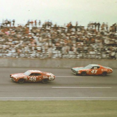 #48 James Hylton #43 Richard Petty 1972 Motor State 400 @ Michigan