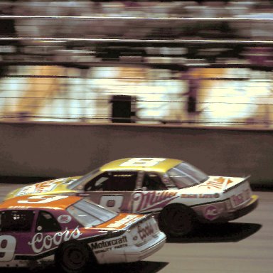 #9 Bill Elliott #8 Bobby Hillin #55 Phil Parsons 1988 Miller High Life 400 @ Michigan