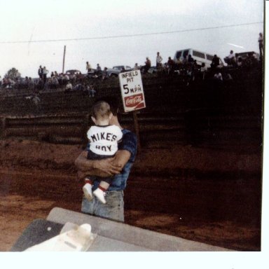 Mike Scott With Son David Checking Out Cherokee Speedway 1980S' 001