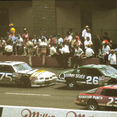 #23 Michael Waltrip #26 Joe Ruttman #75 Jody Ridley 1986 Miller American 400 @ Michigan