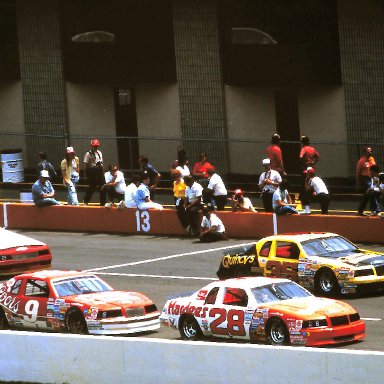 #55 Benny Parsons #28 Cale Yarborough #35 Alan Kulwicki #9 Bill Elliott #25 Tim Richmond 1986 Miller American 400 @ Michigan