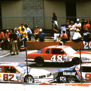 #98 Ron Bouchard #48 James Hylton #82 Mark Stahl 1986 Miller American 400 @ Michigan