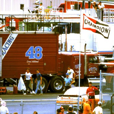 #48 James Hylton hauler 1986 Miller American 400 @ Michigan