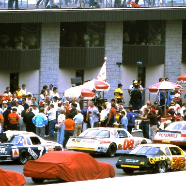 #79 Derricke Cope #08 Butch Miller #7 Kyle Petty #35 Alan Kulwicki 1986 Miller American 400 @ Michigan