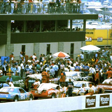 #12 Neil Bonnett #17 Pancho Carter #90 Ken Schrader #81Chet Fillip 1986 Miller American 400 @ Michigan