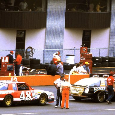 #70 J.D. McDuffie #48 James Hylton 1986 Miller American 400 @ Michigan