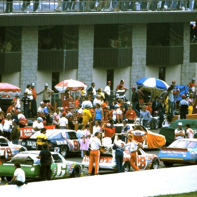 #81 Chet Fillips #28 Cale Yarborough #79 Derricke Cope #6 D.K. Ulrich #35 Alan Kulwicki 1986 Miller American 400 @ Michigan