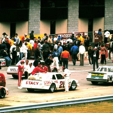 #9 Bill Elliott #11 Darrell Waltrip #3 Ricky Rudd #28 Buddy Baker #44 Terry Labonte 1982 Champion Spark Plug 400 @ Michigan