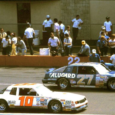 #27 Rusty Wallace #10 Greg Sacks 1986 Champion Spark Plug 400