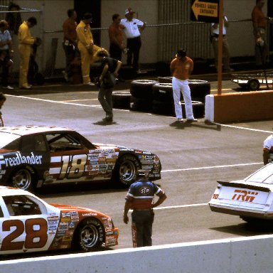 #18 Tommy Ellis #10 Greg Sacks #28 Cale Yarborough 1986 Champion Spark Plug 400