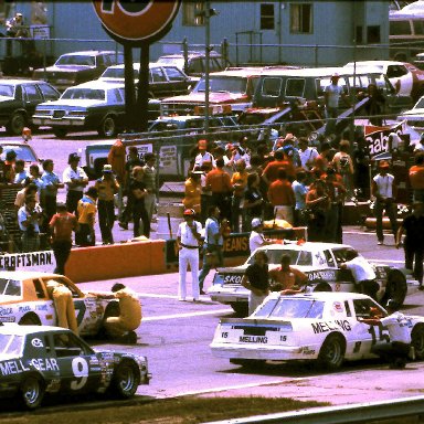 #33 Harry Gant #47 Ron Bouchard #15 Benny Parsons #9 Bill Elliott 1981 Gabriel 400 @ Michigan