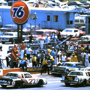 #2 Dale Earnhardt #11 Darrell Waltrip #27 Cale Yarborough 1981 Gabriel 400 @ Michigan