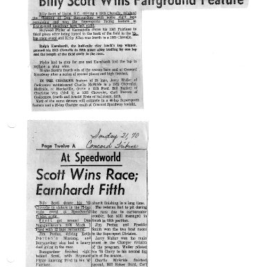 Billy Scott Wins Saturday And Sunday Main Events 1970