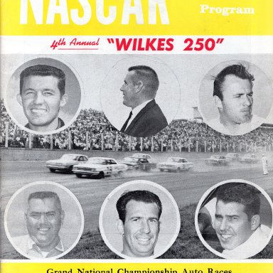 North Wilkesboro Speedway 250 Program, 1964