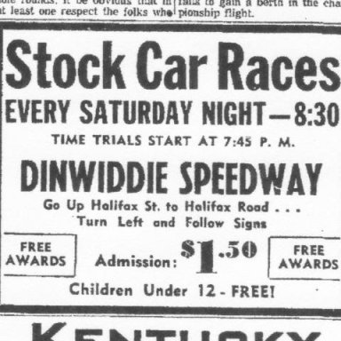 Dinwiddie Speedway June 29, 1962