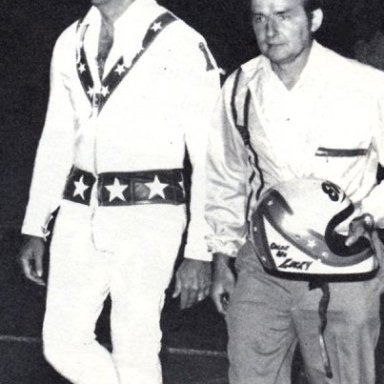 Evel Knievel with promoter Ed Serwacki ('71)