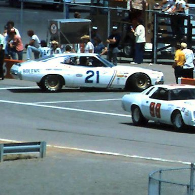 USAC #99 Verlin Eaker #21 Jack Bowser 1976 Norton Twin 200 @ Michigan